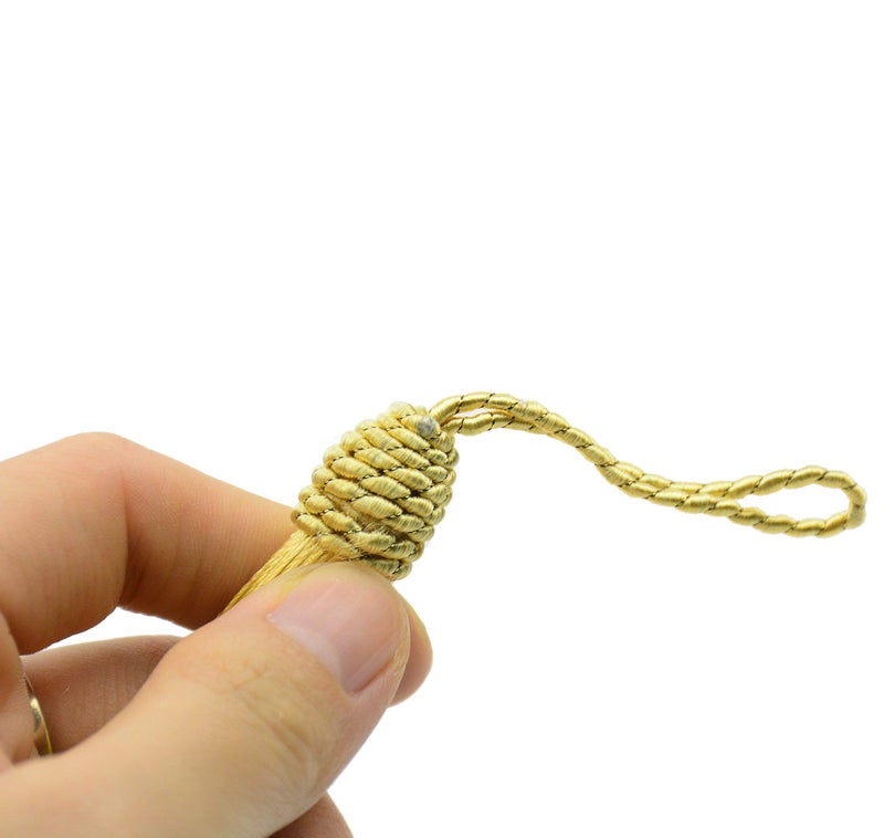 Makhry 20pcs 15.5cm/6 Inch Silky Floss Bookmark Tassels with 2-Inch Cord Loop and Small Chinese Knot for Jewelry Making  Souvenir  Bookmarks  DIY Craft Accessory (Gold) - Image 4